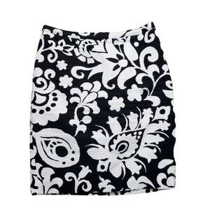 need to findTalbots Floral Black White Pencil Lined Skirt 4P